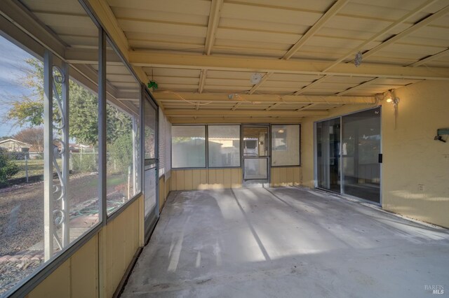 view of unfurnished sunroom