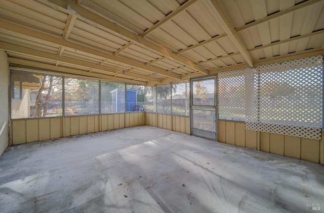 view of unfurnished sunroom