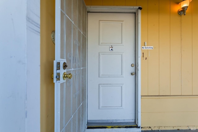 view of doorway to property