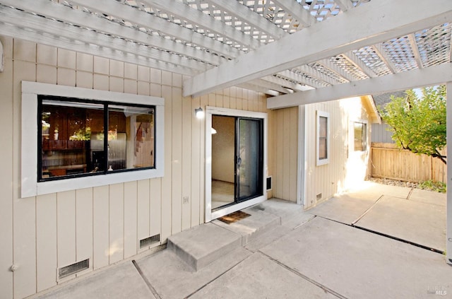 view of patio / terrace with a pergola