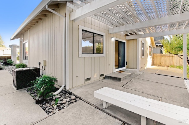 view of patio featuring a pergola