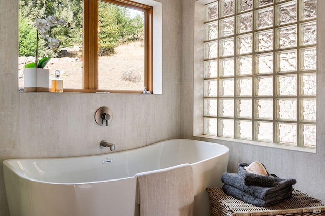 bathroom with a washtub