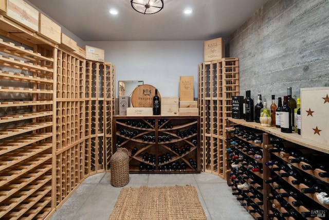 view of wine cellar