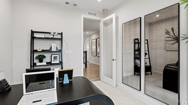 home office featuring french doors