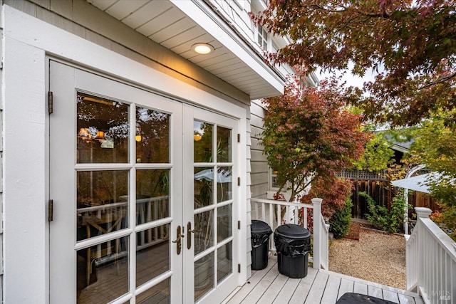 deck with french doors