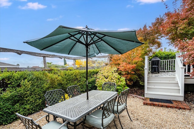 view of patio / terrace with a wooden deck