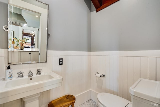 bathroom with sink and toilet