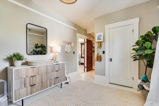 interior space featuring light tile patterned flooring