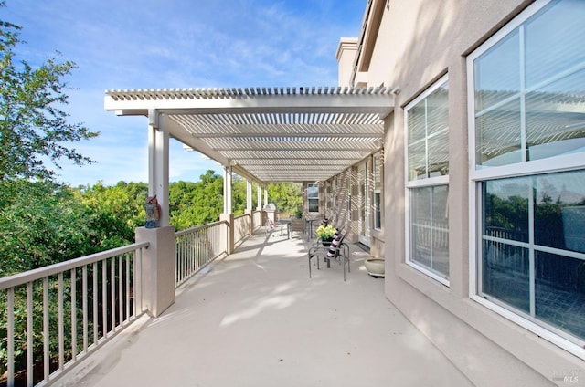 view of patio / terrace featuring a pergola