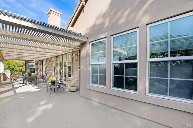 view of patio / terrace with a pergola