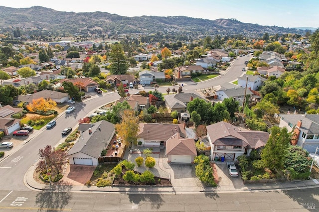 drone / aerial view with a mountain view