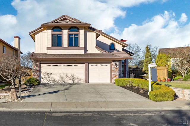 view of front of home with a garage