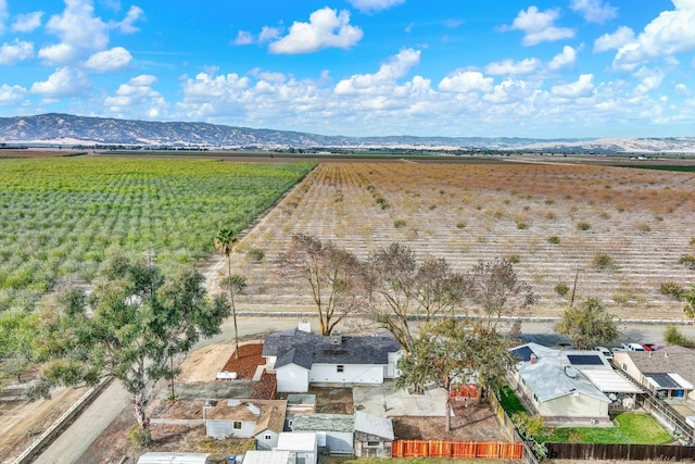 bird's eye view with a rural view and a mountain view