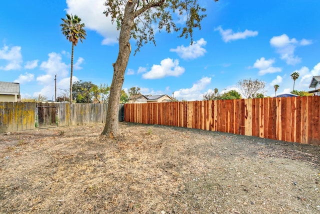 view of yard with fence