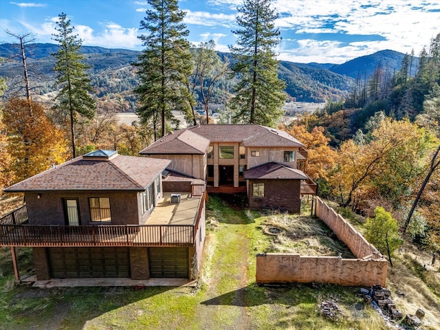 aerial view with a mountain view