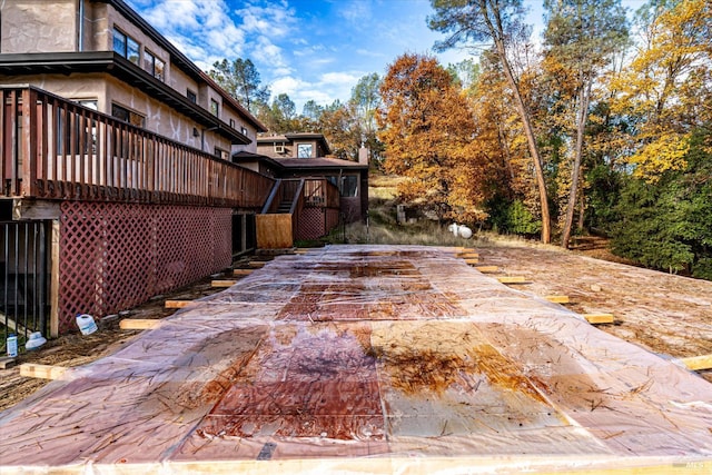 view of patio featuring a wooden deck