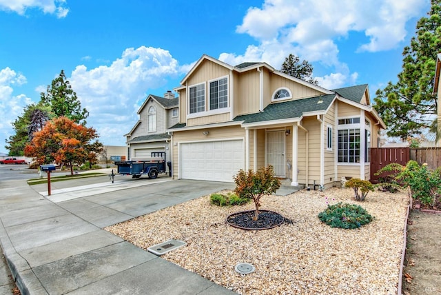 view of property with a garage