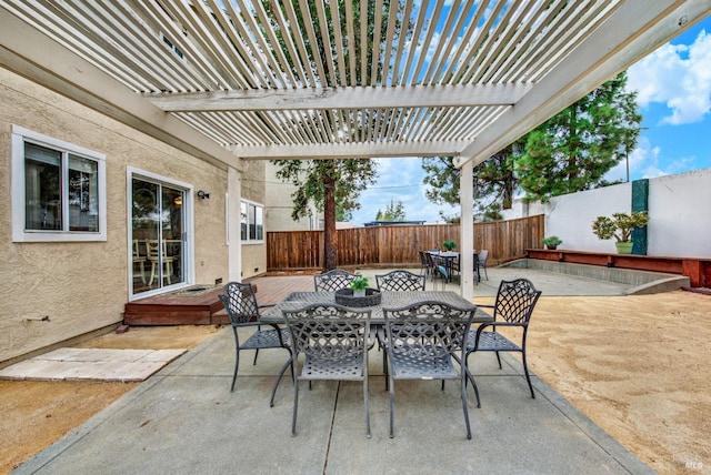 view of patio / terrace featuring a pergola