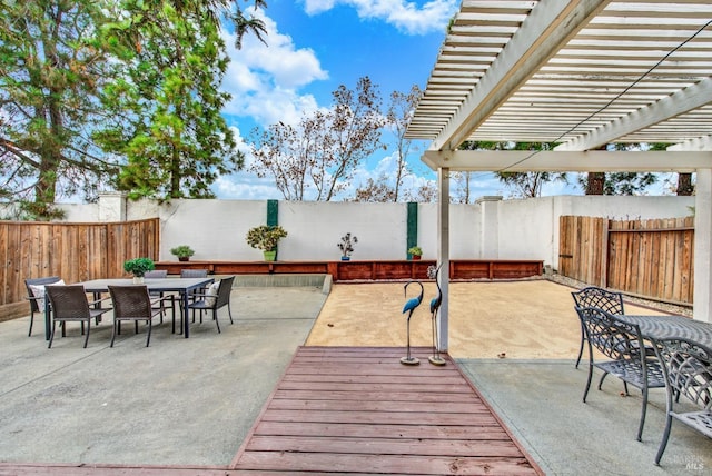 view of patio / terrace featuring a pergola