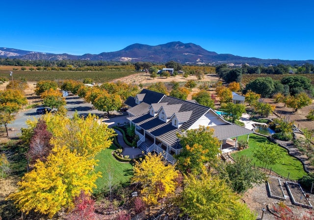 bird's eye view featuring a mountain view