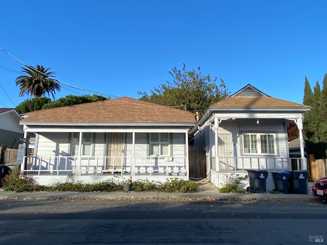 bungalow-style home with covered porch