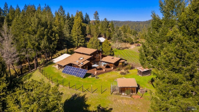 aerial view with a rural view