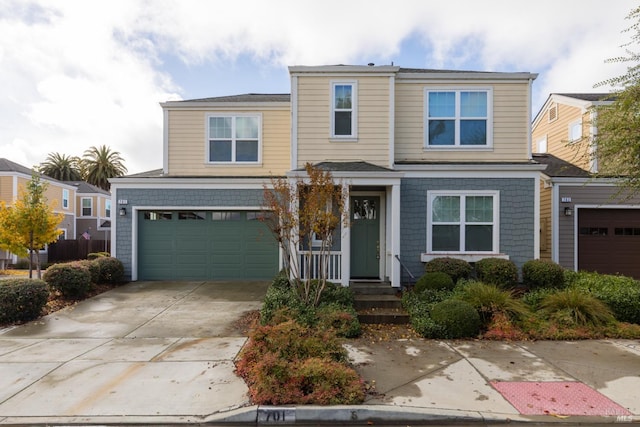 view of front of home with a garage