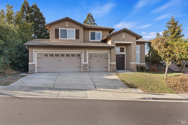 view of front of house with a garage