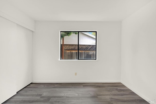 spare room featuring wood-type flooring