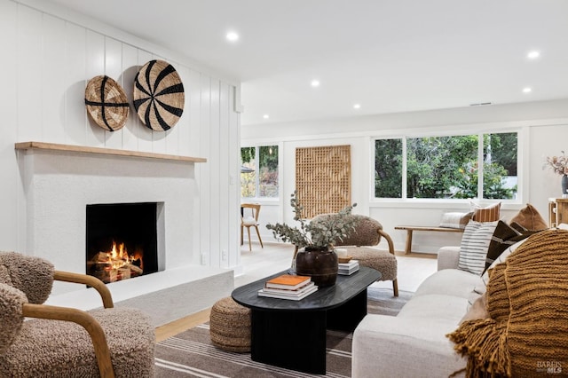 living room featuring a healthy amount of sunlight