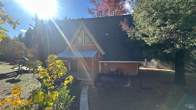 view of front of home featuring a deck