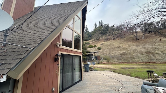 exterior space featuring a wooden deck