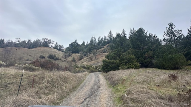 view of road featuring a rural view