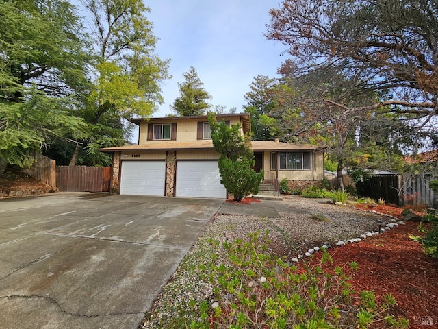 view of front of home with a garage