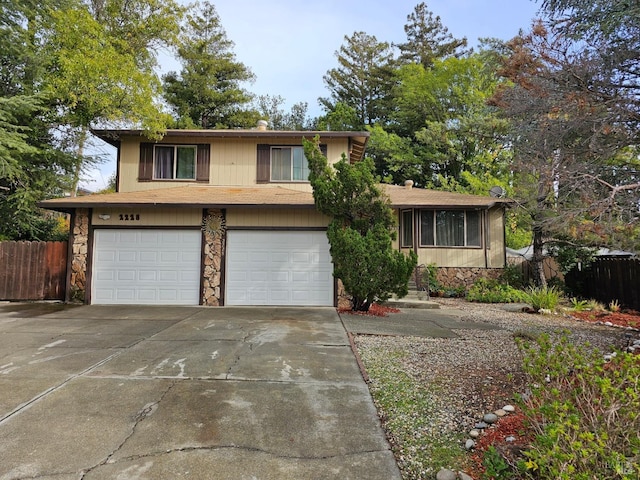 view of front facade with a garage