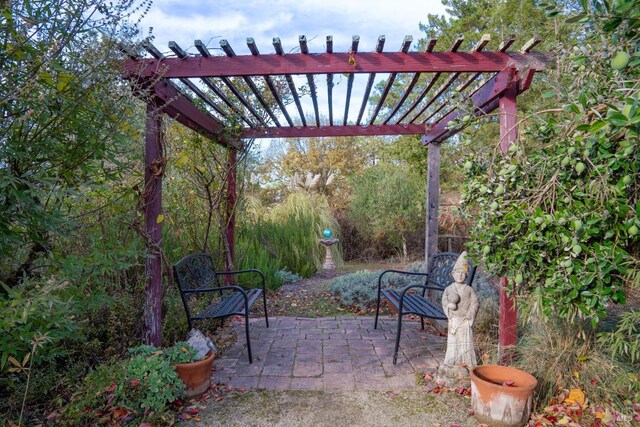 view of patio with a pergola