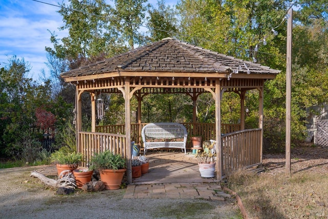 view of property's community with a gazebo