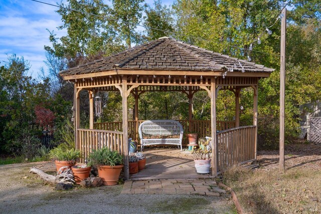 view of property's community with a gazebo