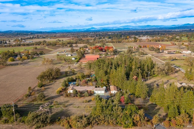 drone / aerial view with a mountain view