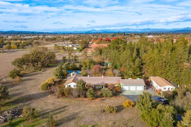 aerial view featuring a mountain view