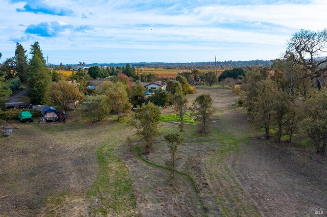 aerial view with a rural view