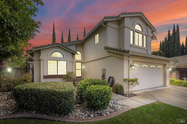 view of property featuring a garage