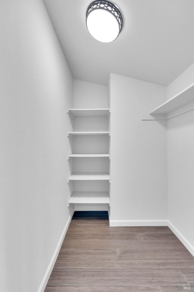 spacious closet featuring wood finished floors