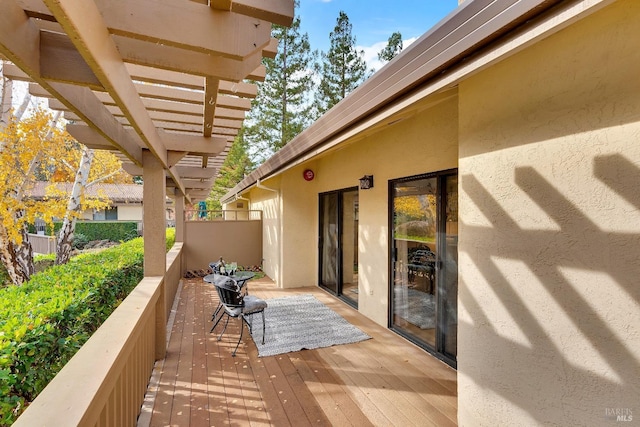 deck with a pergola