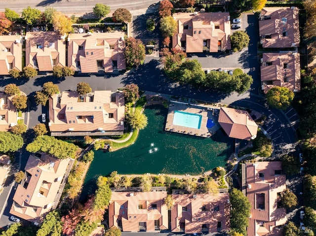 drone / aerial view with a residential view