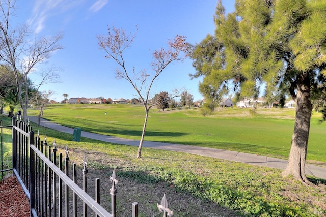 view of home's community with a lawn