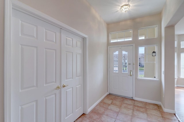 view of tiled foyer entrance