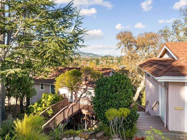 exterior space with a mountain view