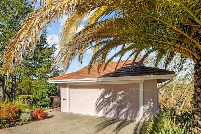 view of garage