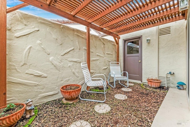 view of patio / terrace with a pergola